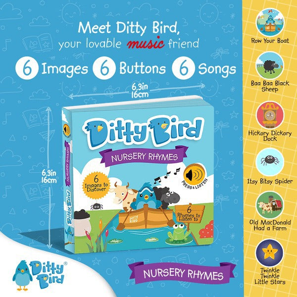 Ditty Bird Interactive Rechargeable Board Book - Nursery Rhymes
