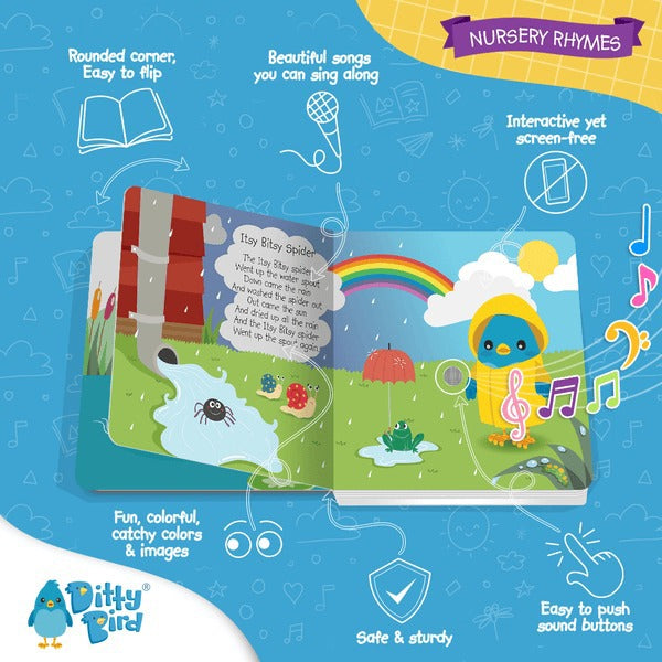 Ditty Bird Interactive Rechargeable Board Book - Nursery Rhymes