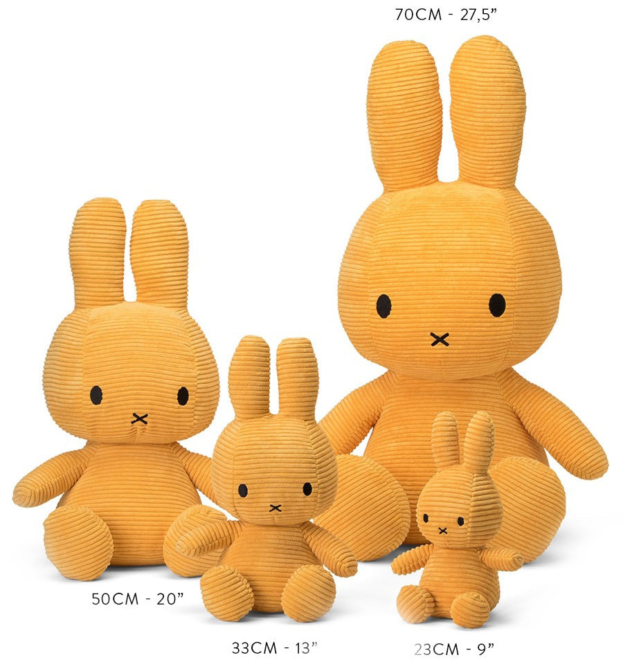 Miffy Plush Sitting ECO Corduroy - Grey (33cm)