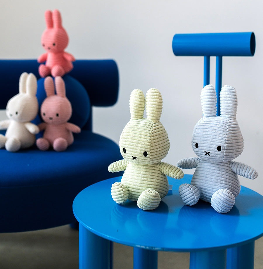 Miffy Plush Sitting ECO Corduroy - Ice Blue (23cm)