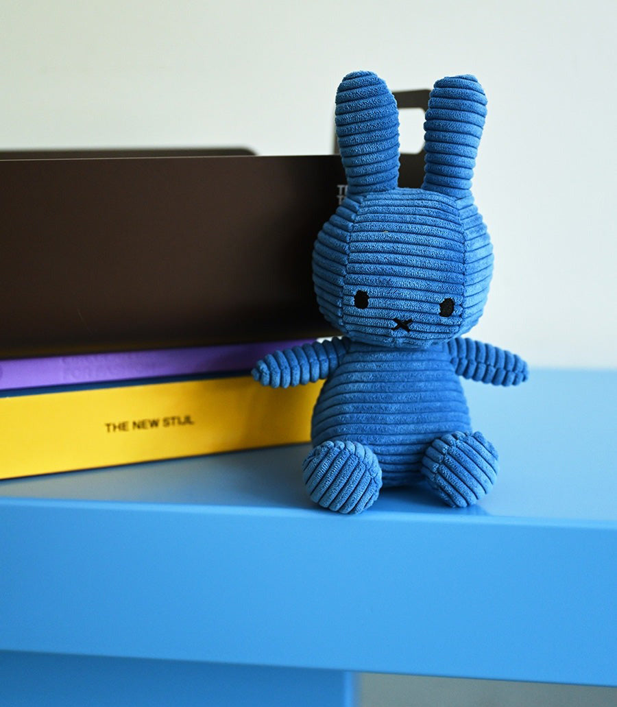 Miffy Plush Sitting ECO Corduroy - Kobalt Blue (23cm)