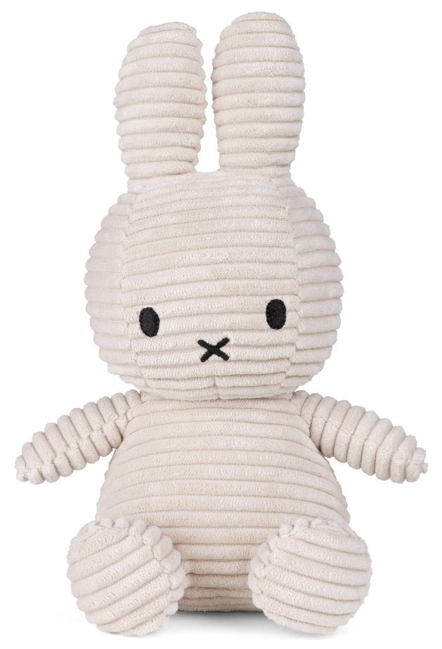Miffy Plush Sitting ECO Corduroy - Light Stone Grey (23cm)