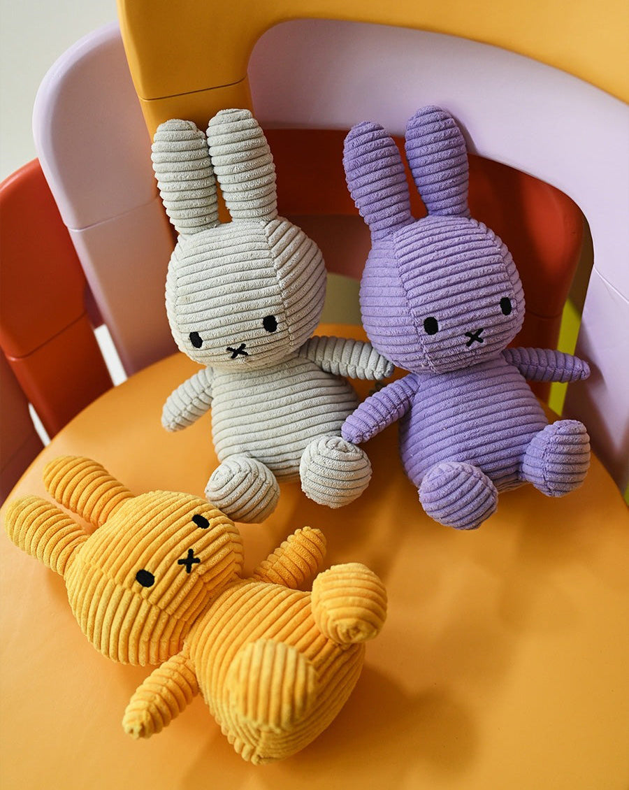 Miffy Plush Sitting ECO Corduroy - Lilac (23cm)