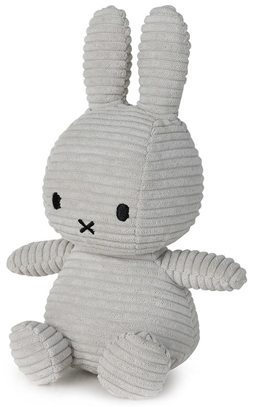Miffy Plush Sitting ECO Corduroy - Soft Grey (23cm)