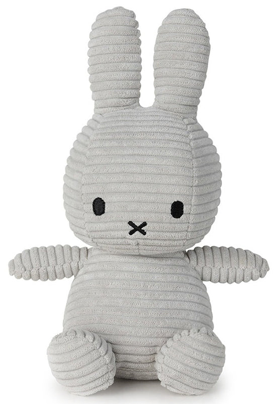 Miffy Plush Sitting ECO Corduroy - Soft Grey (23cm)