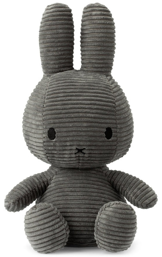 Miffy Plush Sitting ECO Corduroy - Grey (33cm)