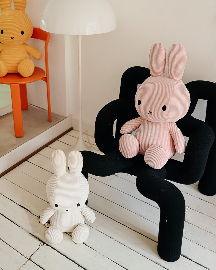 Miffy Plush Sitting ECO Corduroy - Pink (50cm)