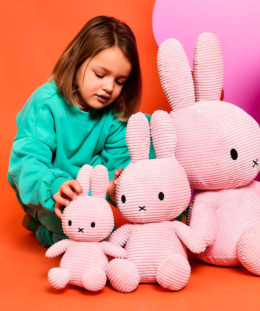 Miffy Plush Sitting ECO Corduroy - Pink (50cm)