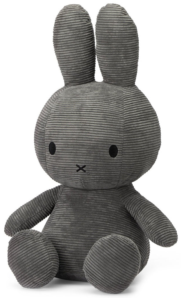 Miffy Plush Sitting ECO Corduroy - Grey (70cm)