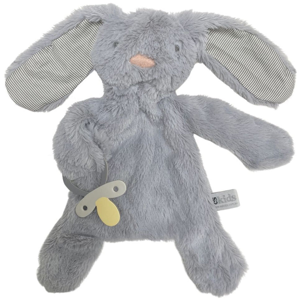 ES Kids Bunny Comforter with Dummy Holder - Storm Stripe (30cm)