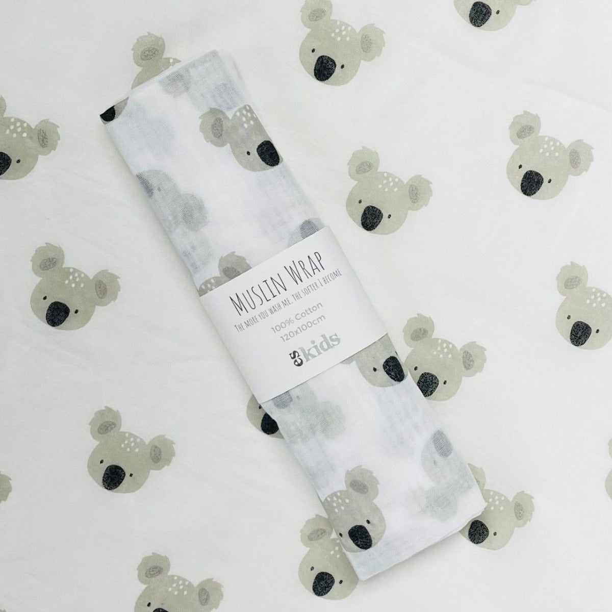 ES Kids Muslin Wrap - Grey Koala