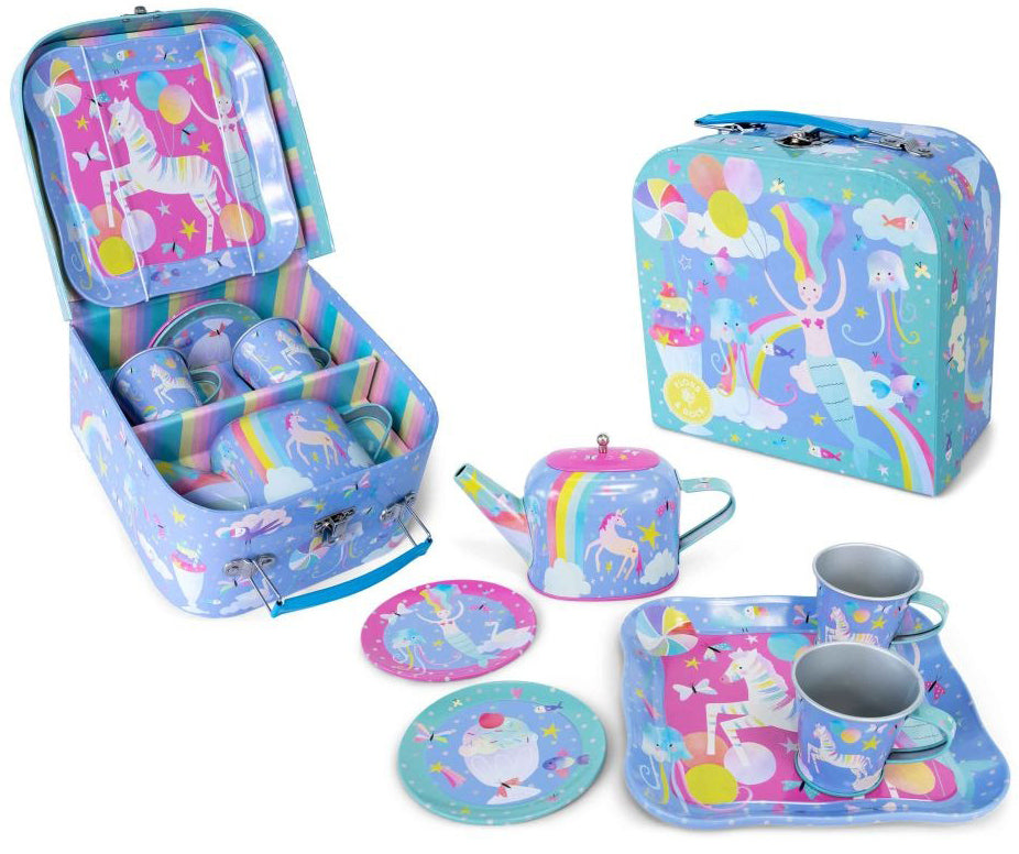 Floss & Rock 7pce Vintage Tin Tea Set - Fantasy
