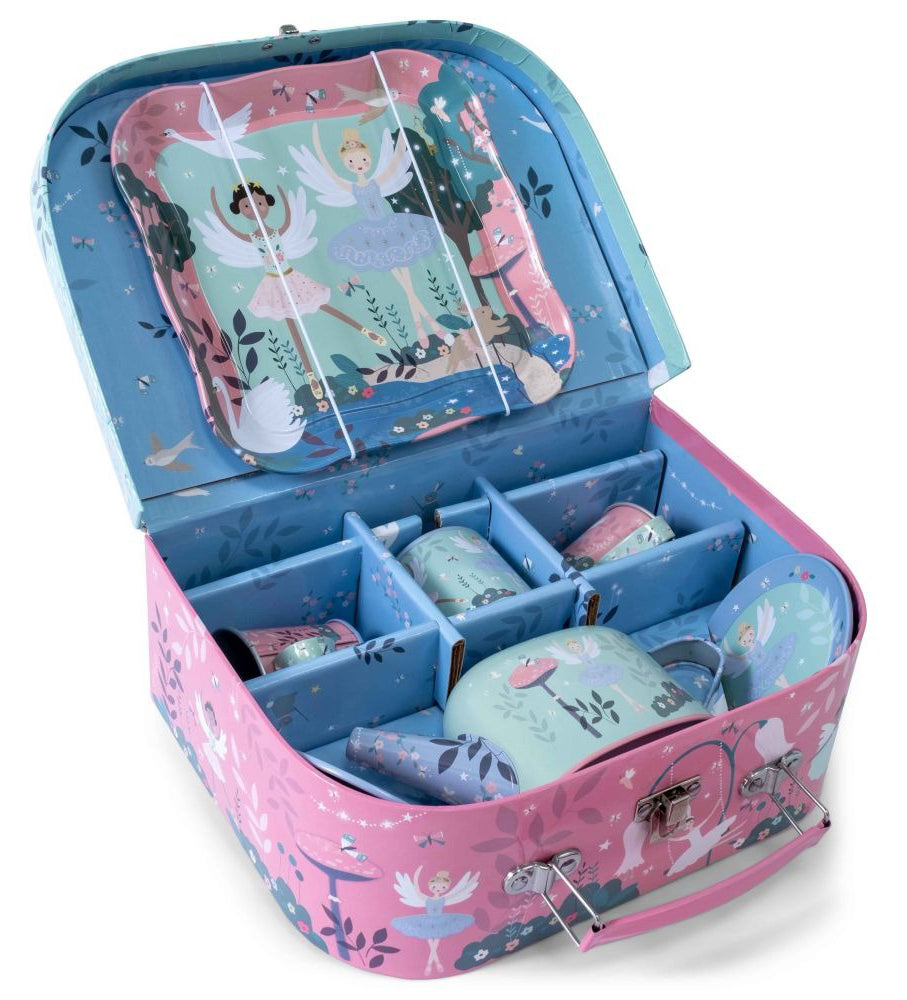 Floss & Rock 9pce Vintage Tin Tea Set - Enchanted