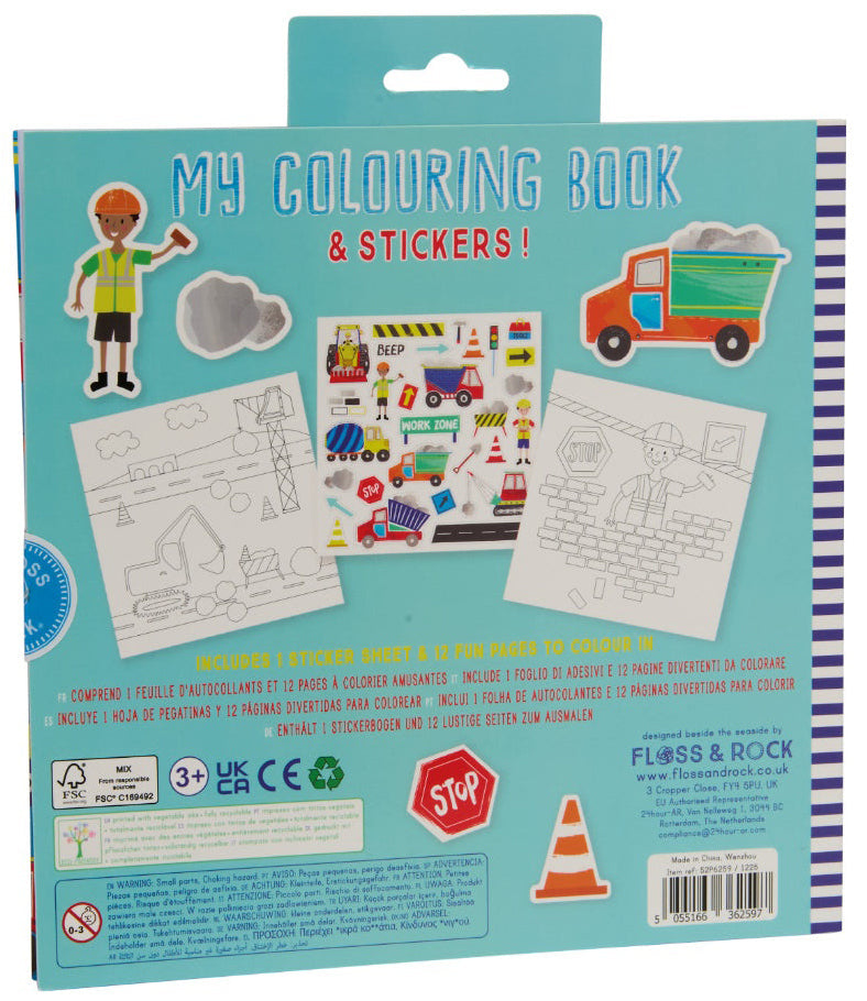 Floss & Rock My Colouring Book & Stickers - Construction