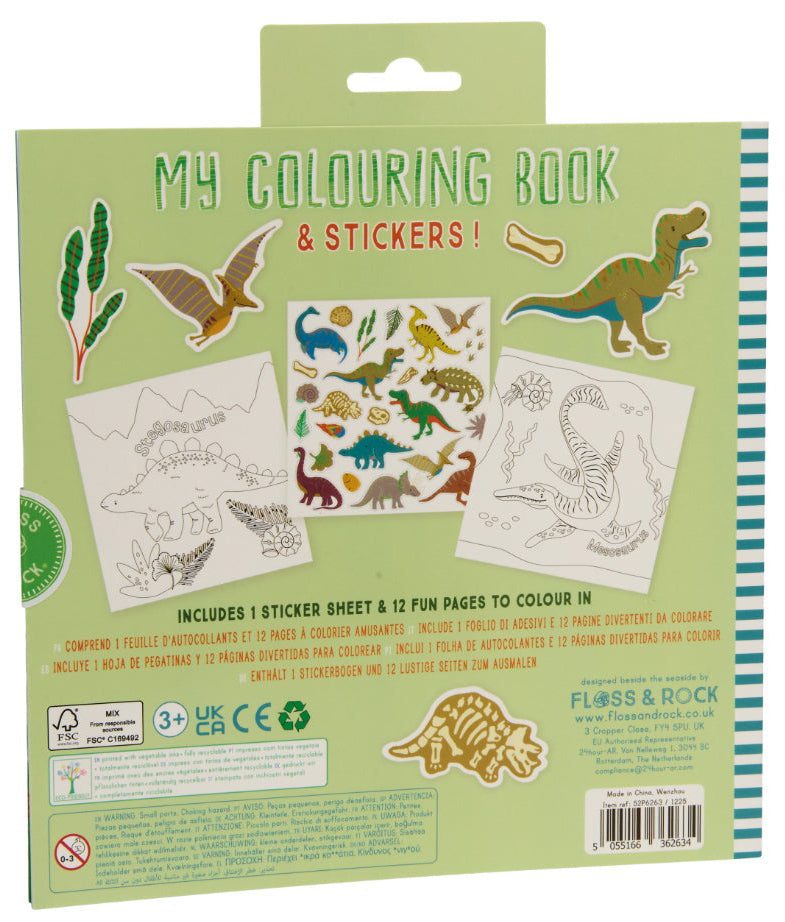 Floss & Rock My Colouring Book & Stickers - Dinosaur