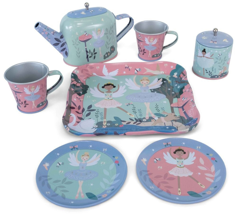 Floss & Rock 9pce Vintage Tin Tea Set - Enchanted