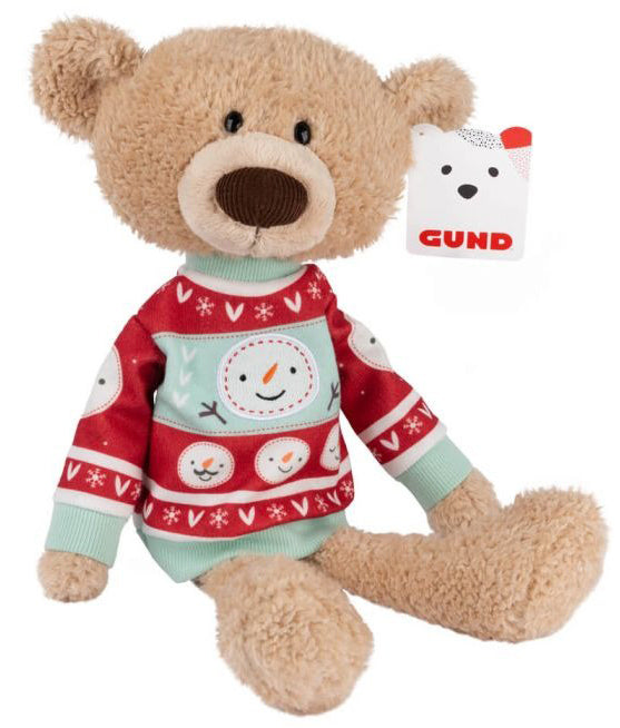 Gund Sleigh Toothpick Bear with Christmas Sweater (38cm)