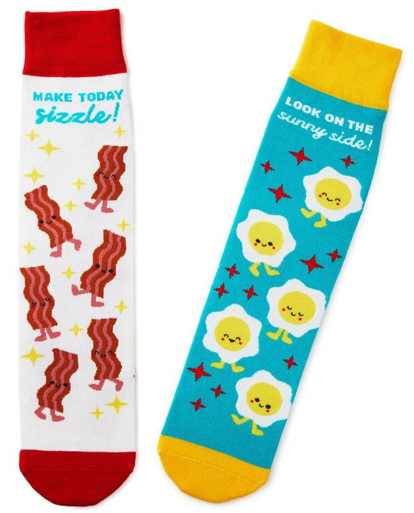 Hallmark Better Together Funny Crew Socks - Bacon & Eggs