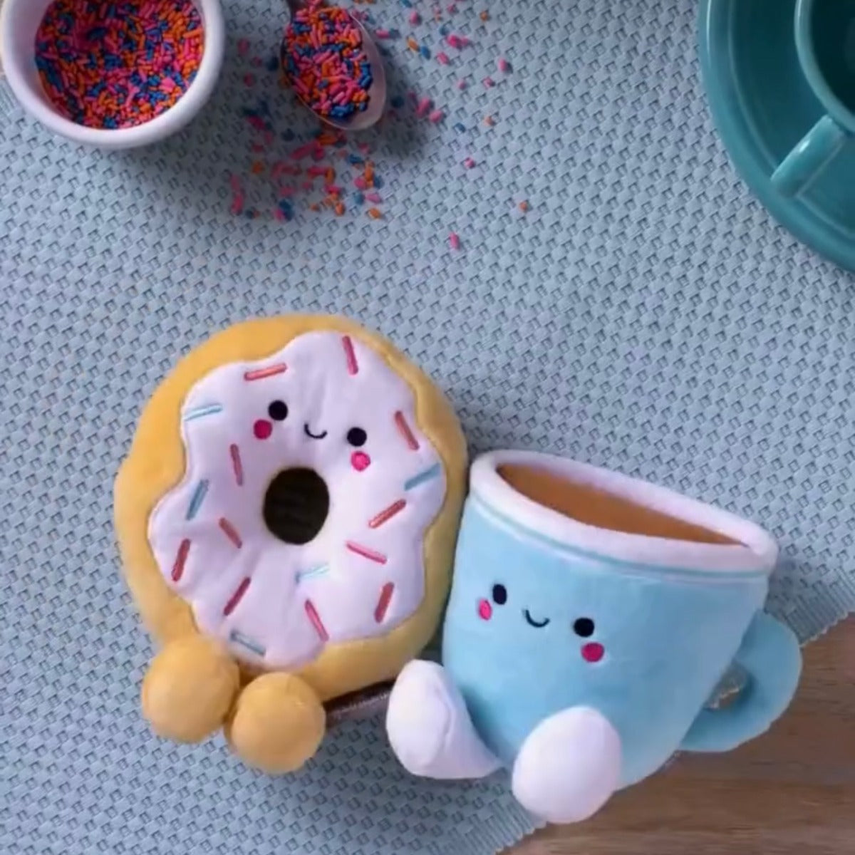 Hallmark Better Together Donut & Coffee Magnetic Plush