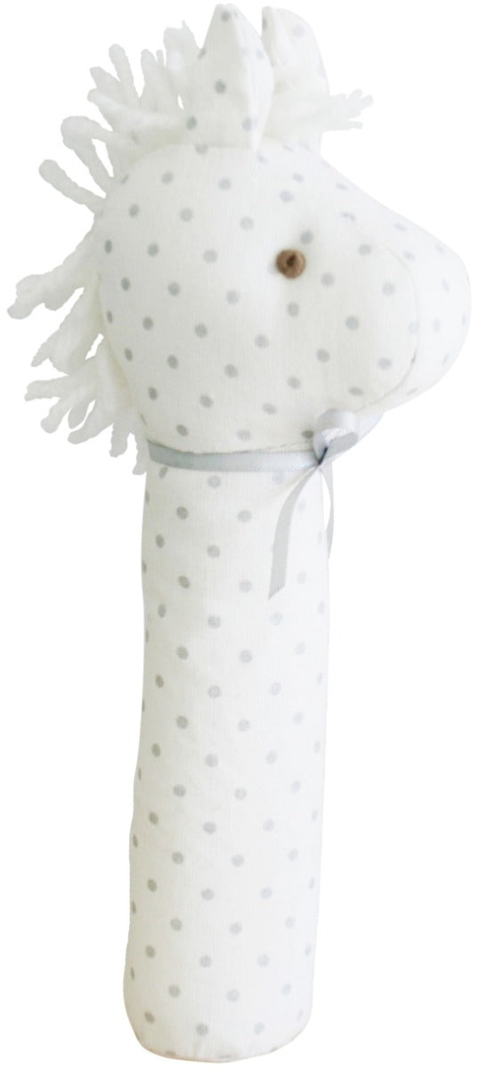 Alimrose Horse Hand Squeaker - Spotty Grey