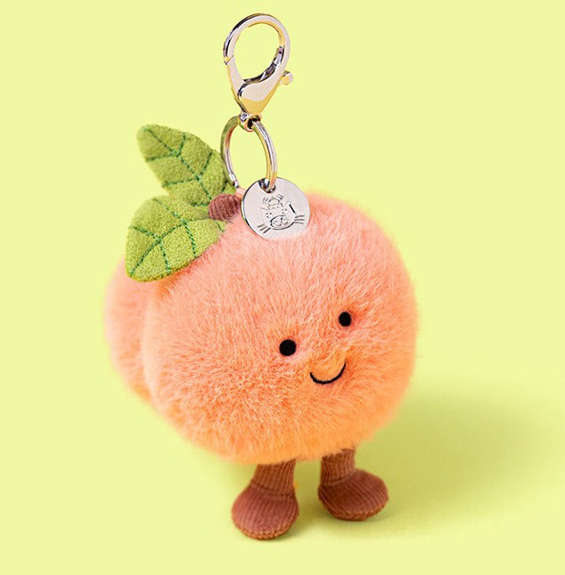 Jellycat Amuseables Peach Bag Charm (16cm)