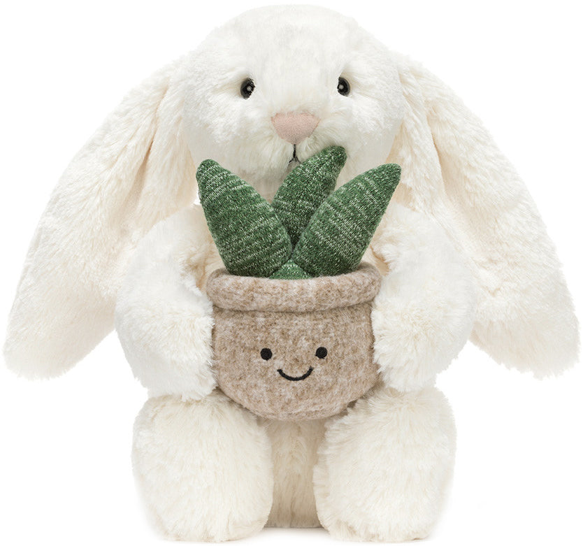Jellycat Bashful Cream Bunny with Plant (28cm)