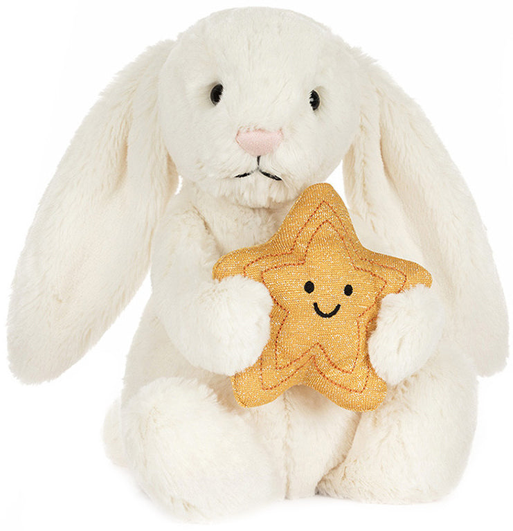 Jellycat Bashful Cream Bunny with Star (28cm)