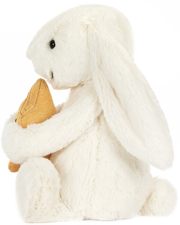 Jellycat Bashful Cream Bunny with Star (28cm)