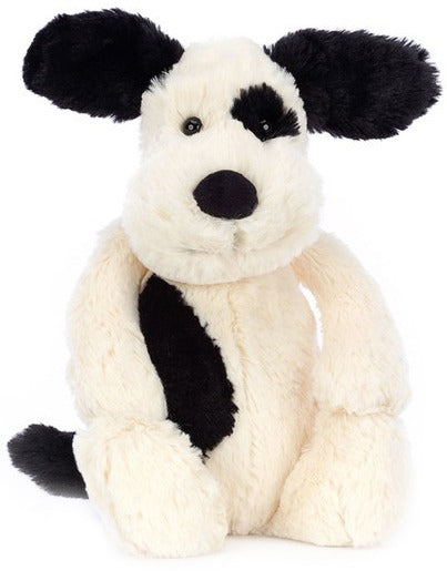 Jellycat Bashful Rufferty Black & Cream Puppy - Original (31cm)