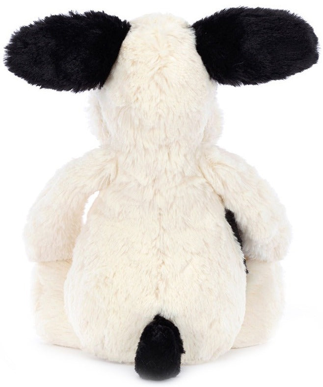 Jellycat Bashful Rufferty Black & Cream Puppy - Original (31cm)