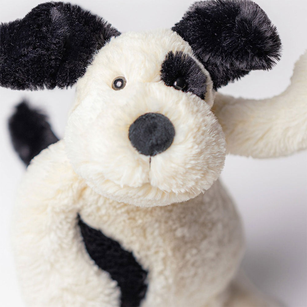 Jellycat Bashful Rufferty Black & Cream Puppy - Original (31cm)