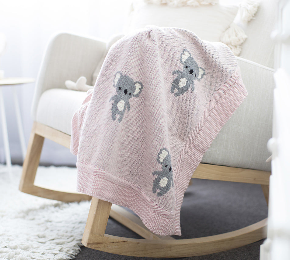 Alimrose Organic Koala Blanket - Pink