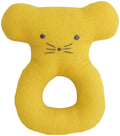 Alimrose Linen Mouse Ring Rattle - Butterscotch