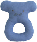 Alimrose Linen Mouse Ring Rattle - Chambray