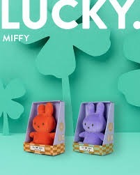 Miffy Plush Sitting Lucky in Giftbox - Bright Coral (10cm)