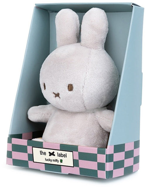 Miffy Plush Sitting Lucky in Giftbox - Grey (10cm)