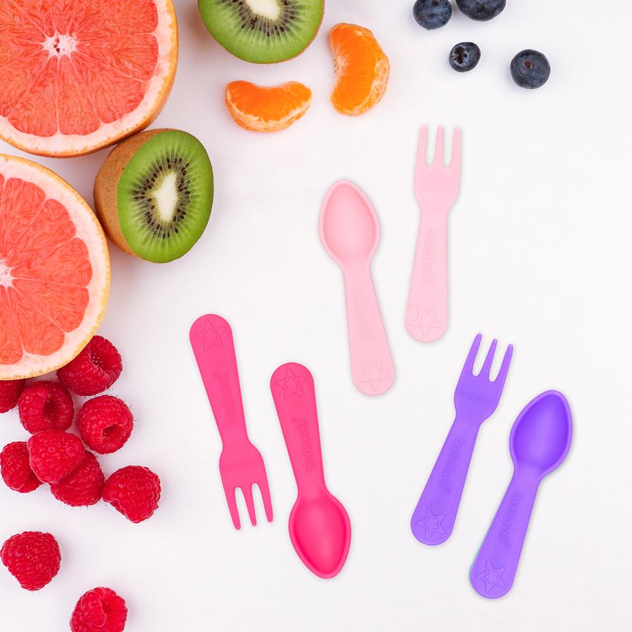 Lunch Punch Fork & Spoon Set - Pink (6 pack)