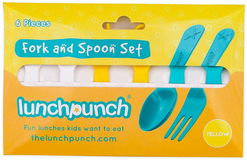 Lunch Punch Fork & Spoon Set - Yellow (6 pack)