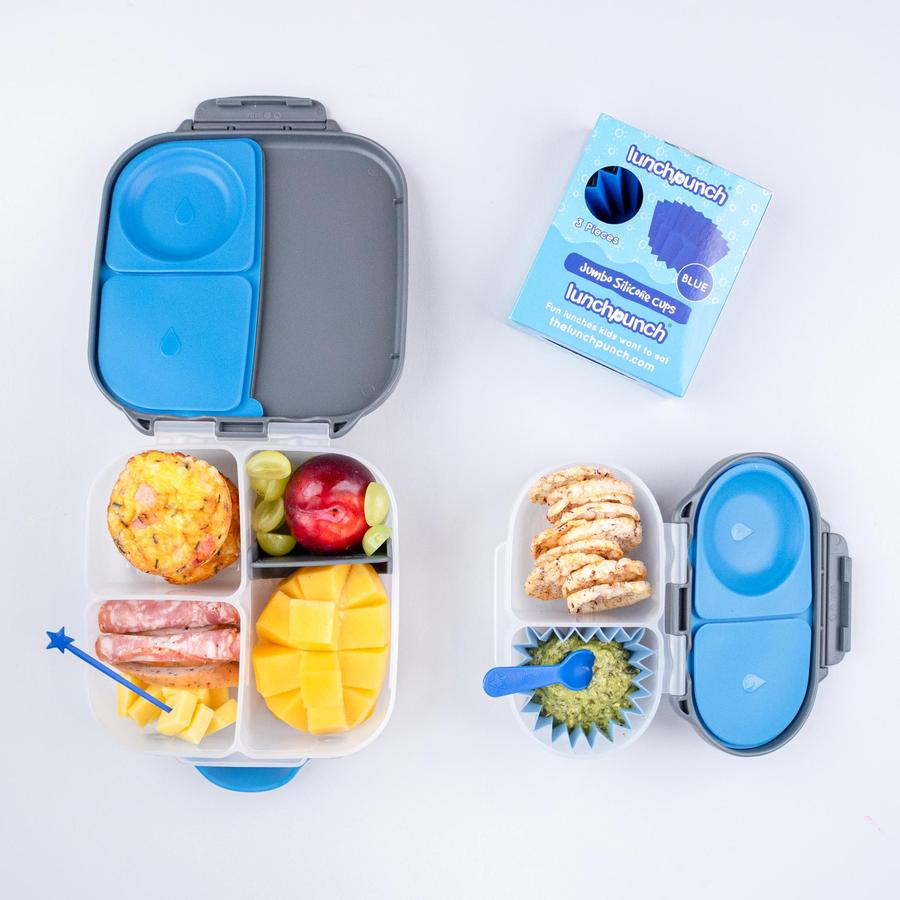 Lunch Punch Jumbo Silicone Cups - Blue (3 pack)