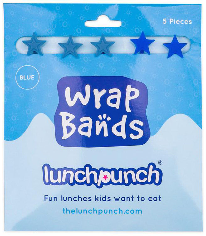 Lunch Punch Silicone Wrap Bands - Blue (5 pack)