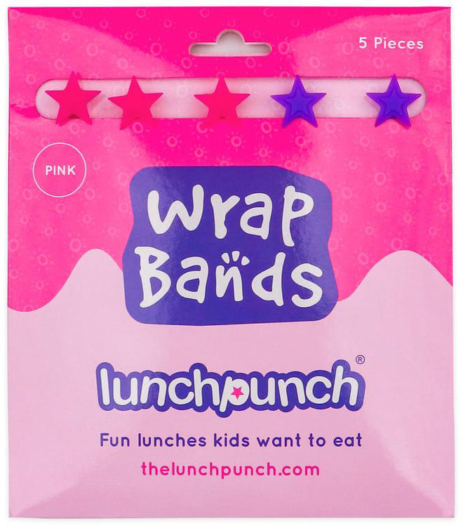 Lunch Punch Silicone Wrap Bands - Pink (5 pack)