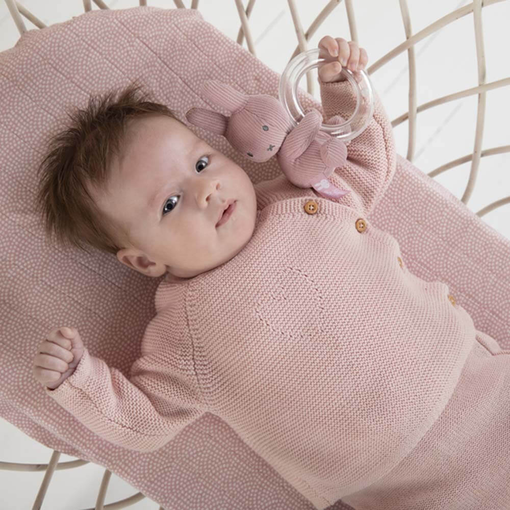 Miffy Plush Ring Rattle - Pink Corduroy