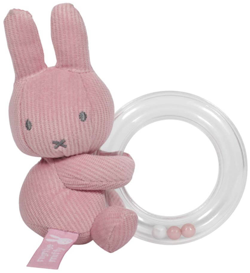 Miffy Plush Ring Rattle - Pink Corduroy