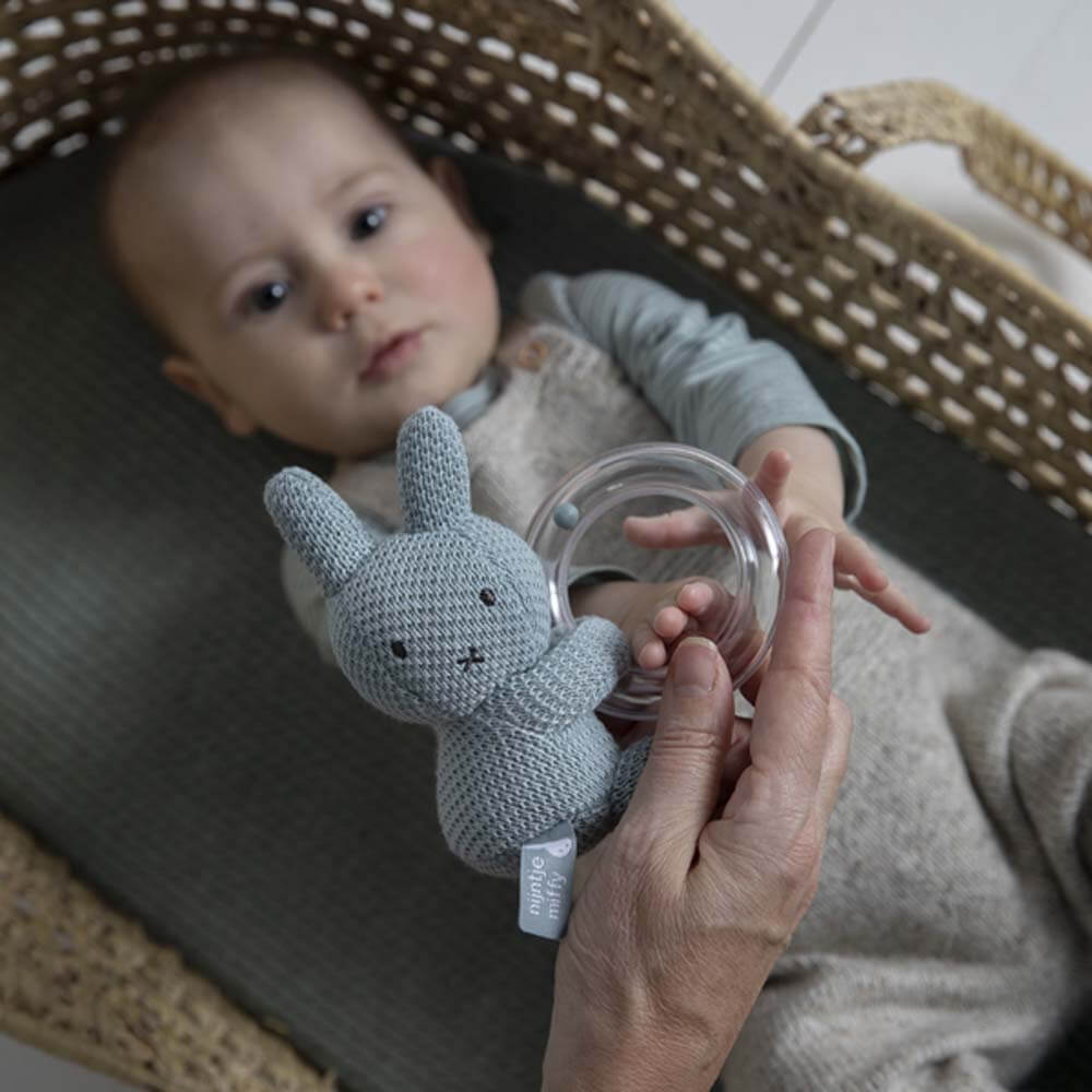 Miffy Plush Ring Rattle - Green Knit