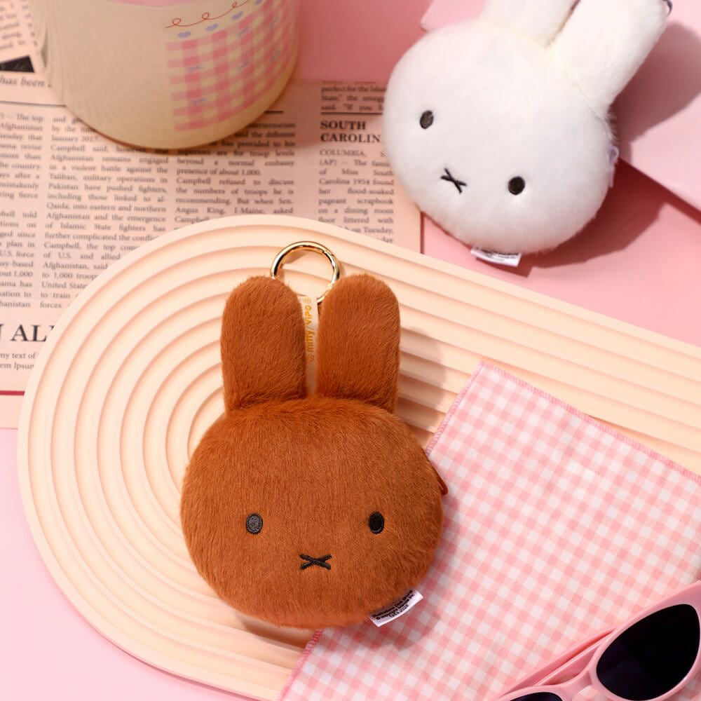 Miffy Plush Purse Keychain Bag Charm - Brown (15cm)