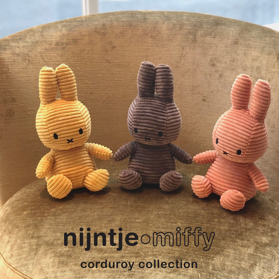 Miffy Plush Sitting ECO Corduroy - Dusty Rose (23cm)