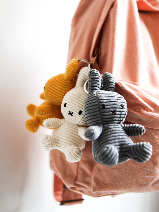 Miffy Plush Keychain ECO Corduroy - Grey
