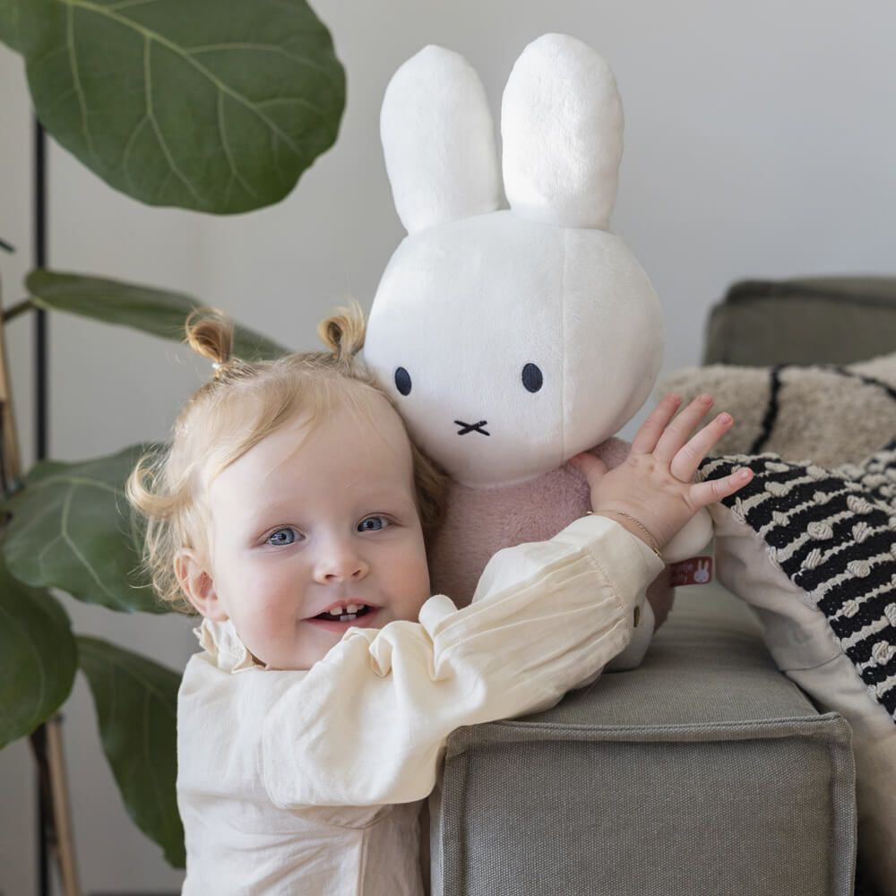 Miffy Plush Fluffy Cuddle Rattle Toy Large - Pink (35cm)