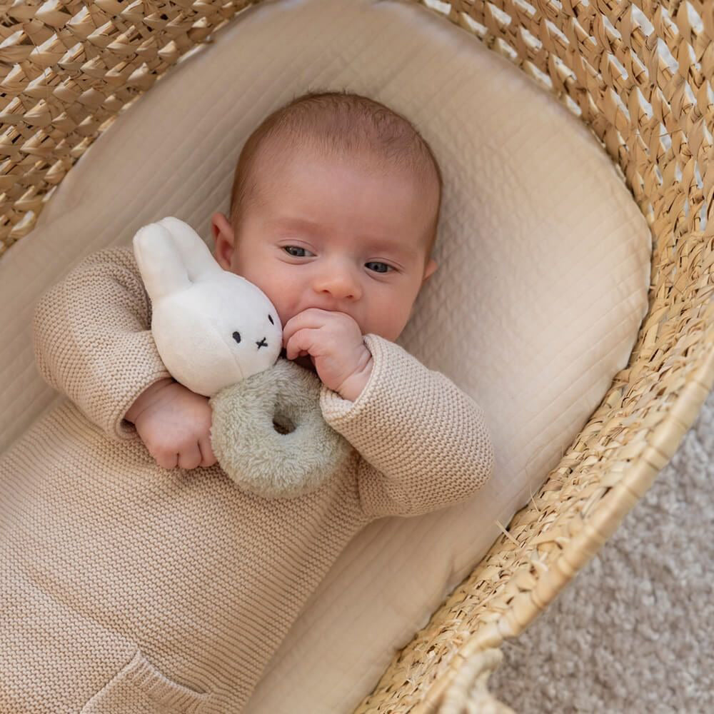 Miffy Plush Fluffy Ring Grab Rattle - Green