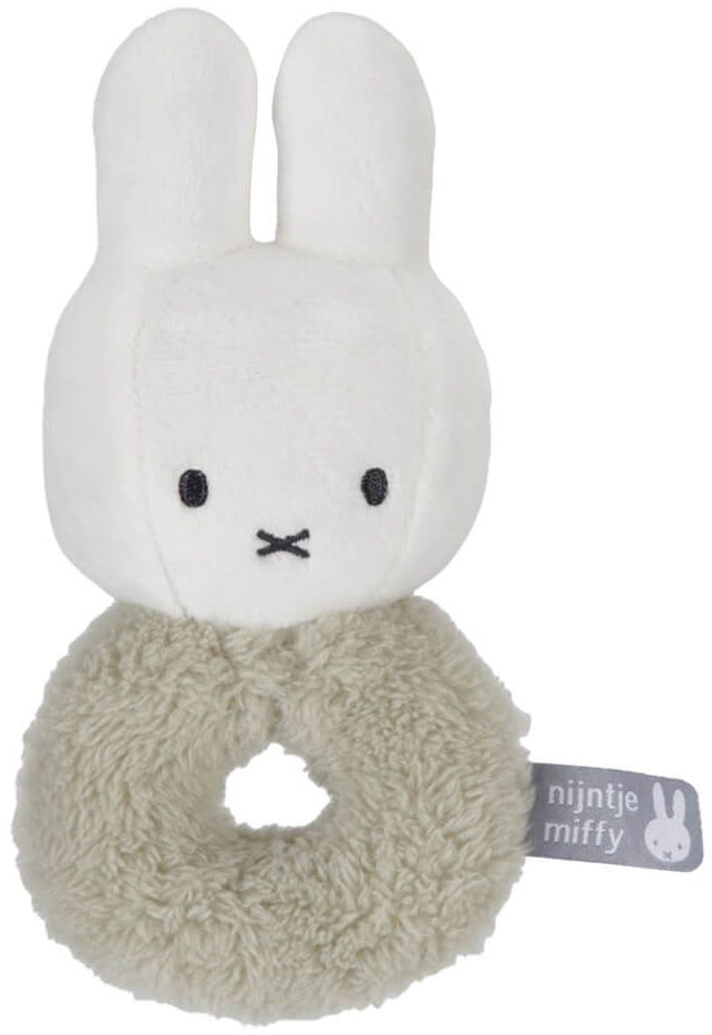 Miffy Plush Fluffy Ring Grab Rattle - Green